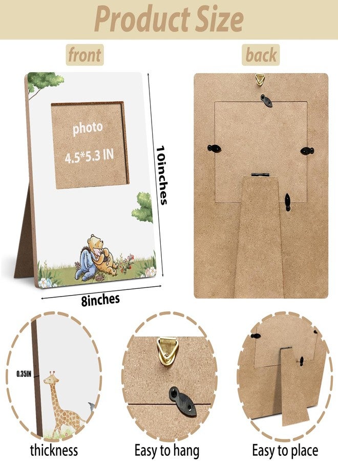 Hatzelou Classic Winnie Baby Shower Sign Picture Frame, Winnie Sonogram Picture Frame, Classic Pooh Baby Shower Signed Message Photo Frame, Gender Reveal Gifts 4.3 * 5.3 IN Photos - Image 2